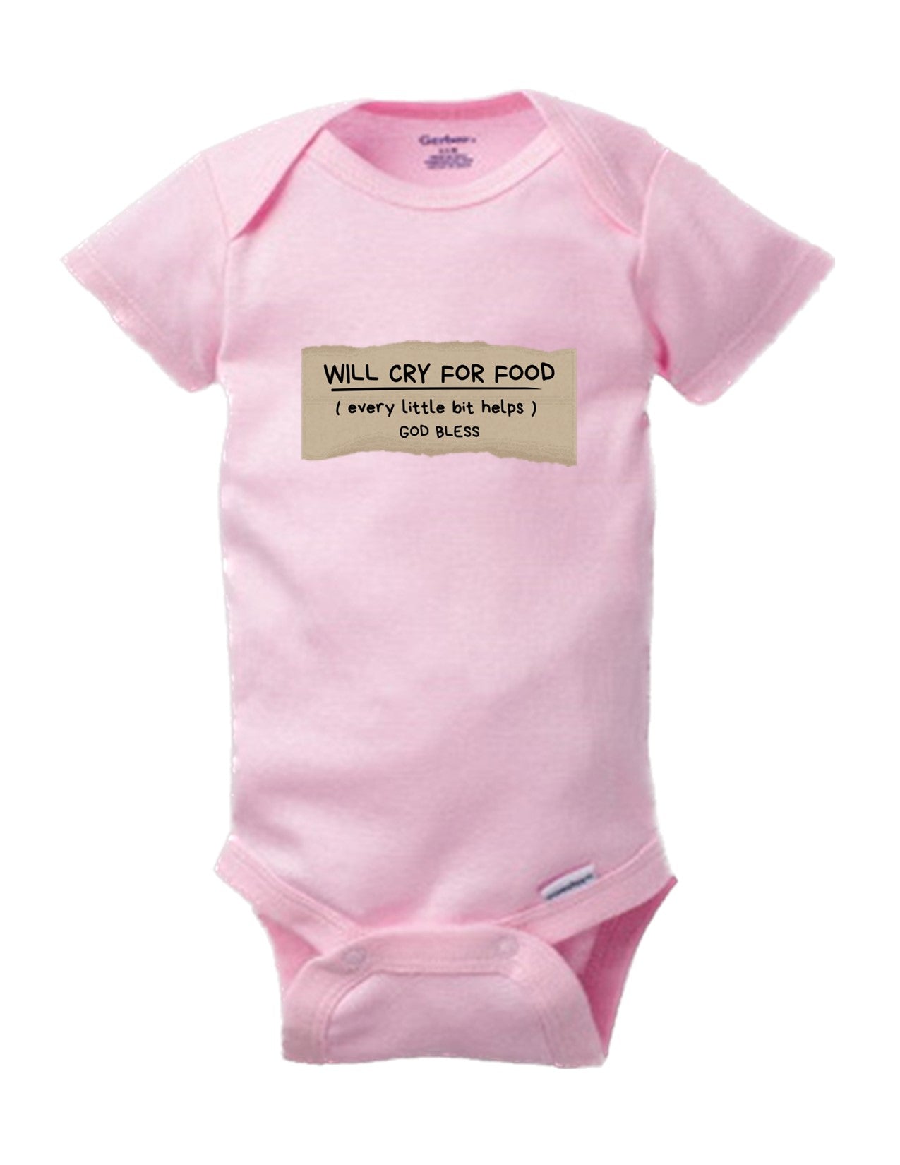 Hilarious Baby Onesie: 'Will Cry For Food' – Cute and Funny Infant Romper for a Dash of Humor 2