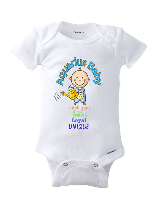 Aquarius Baby Onesie - Adorable Zodiac-Inspired Infant Apparel for Your Little Star. 