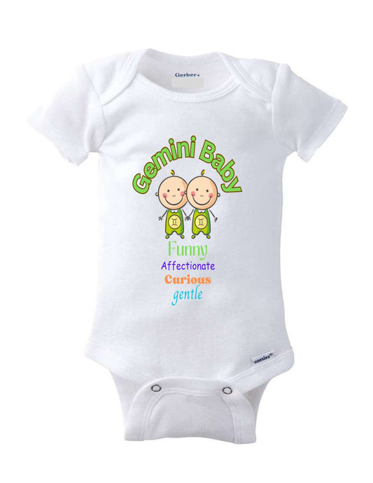 Gemini Charm: Adorable Zodiac Baby Onesie for Your Little Star