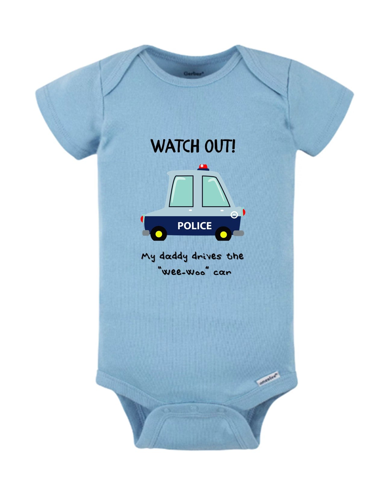 Rev Up the Cuteness with Our Daddy Wee-Woo Car Cute Onesie - Perfect for Your Little Cruiser 2