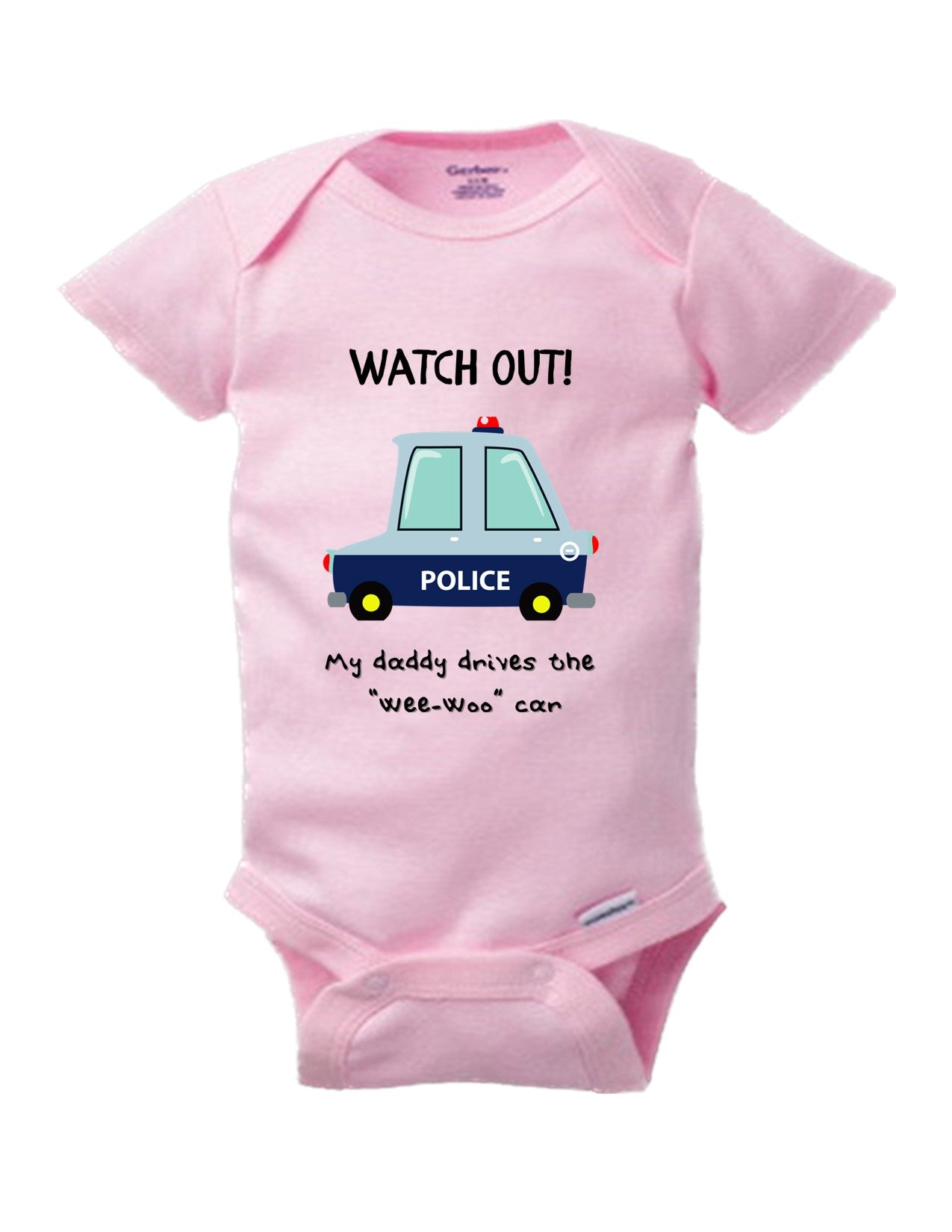 Rev Up the Cuteness with Our Daddy Wee-Woo Car Cute Onesie - Perfect for Your Little Cruiser