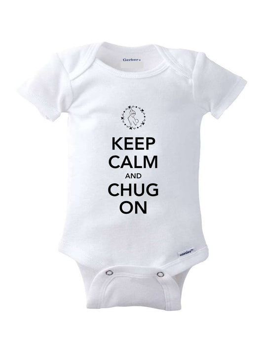 Charming Keep Calm Chug On Baby Onesie for Comfort and Style 