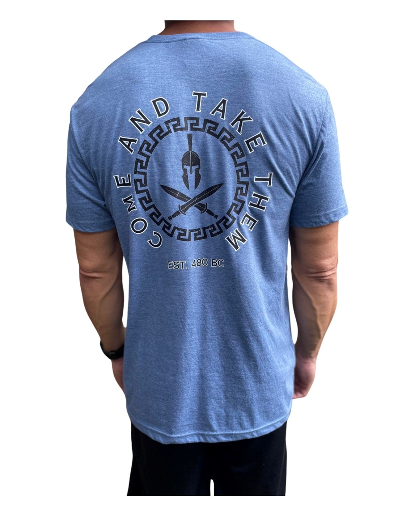 Spartan T-Shirt: Molon Labe 'Come and Take Them' with Unique Circular Design