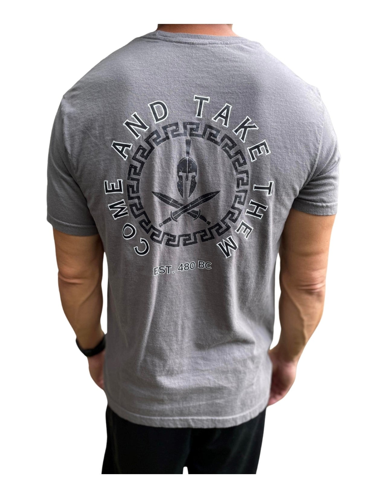 Spartan T-Shirt: Molon Labe 'Come and Take Them' with Unique Circular Design