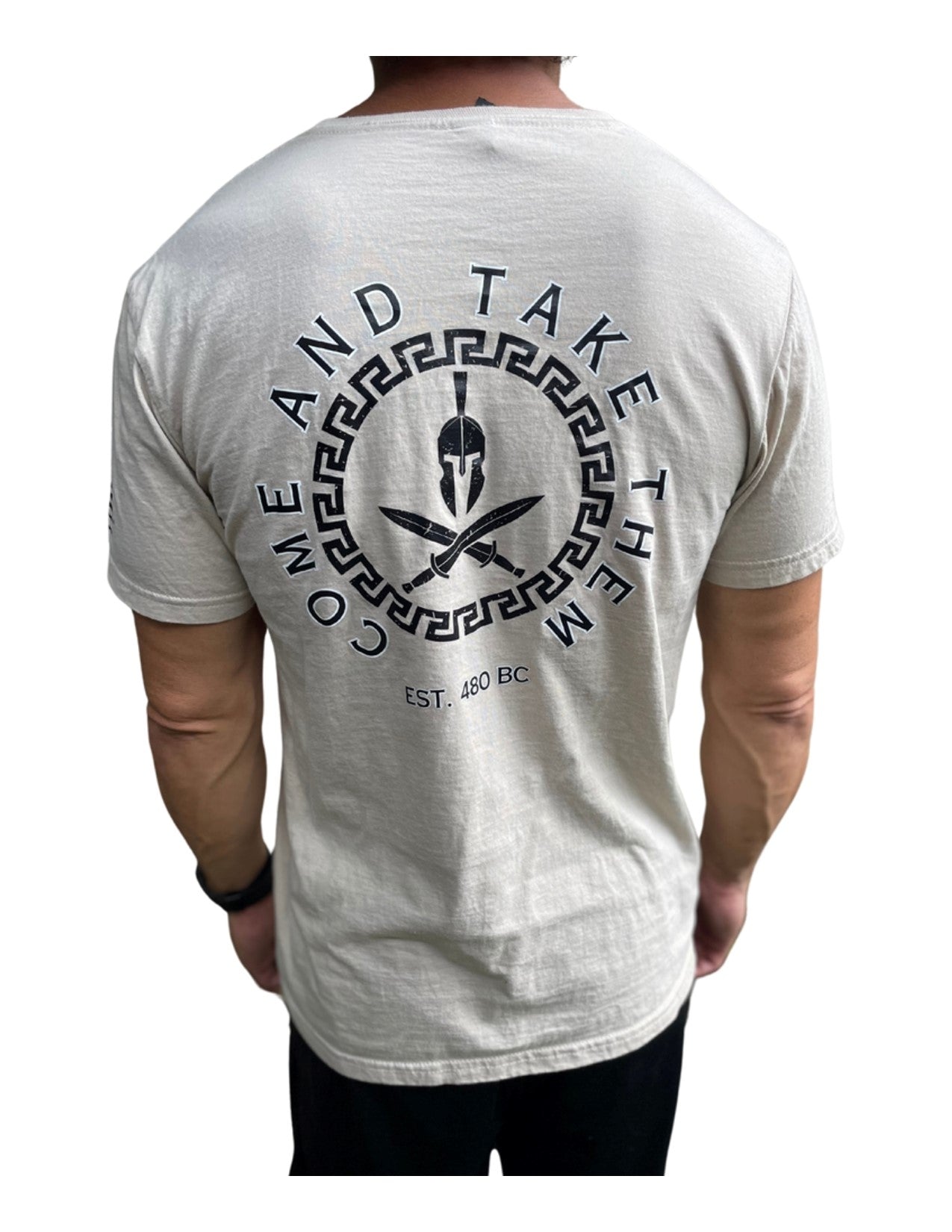 Spartan T-Shirt: Molon Labe 'Come and Take Them' with Unique Circular Design